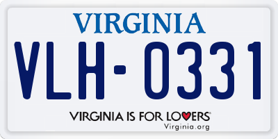 VA license plate VLH0331