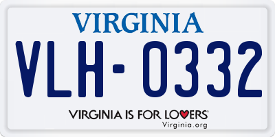 VA license plate VLH0332