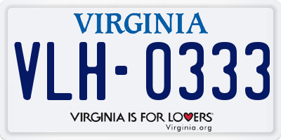 VA license plate VLH0333