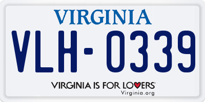 VA license plate VLH0339