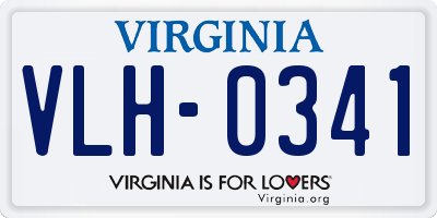 VA license plate VLH0341
