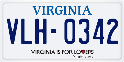 VA license plate VLH0342