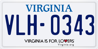 VA license plate VLH0343