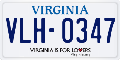 VA license plate VLH0347