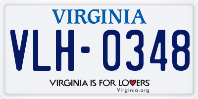 VA license plate VLH0348