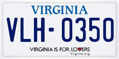 VA license plate VLH0350