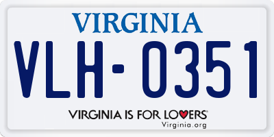 VA license plate VLH0351