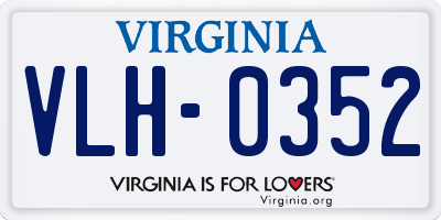 VA license plate VLH0352