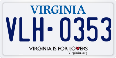 VA license plate VLH0353