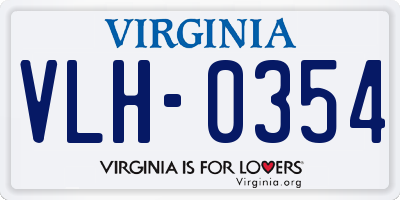 VA license plate VLH0354