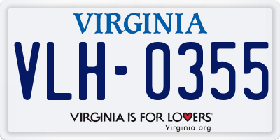VA license plate VLH0355