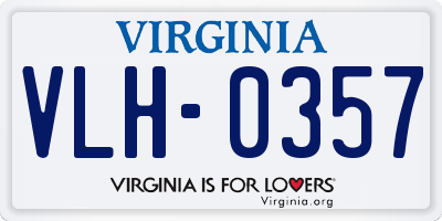 VA license plate VLH0357