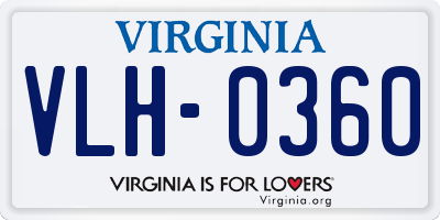 VA license plate VLH0360