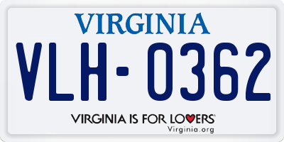 VA license plate VLH0362