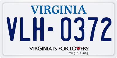 VA license plate VLH0372
