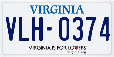 VA license plate VLH0374
