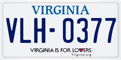 VA license plate VLH0377