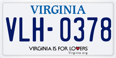VA license plate VLH0378