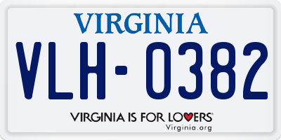 VA license plate VLH0382