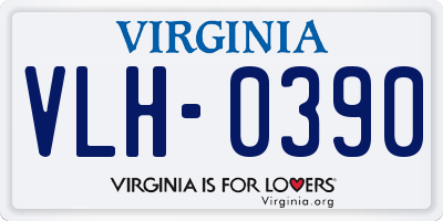 VA license plate VLH0390