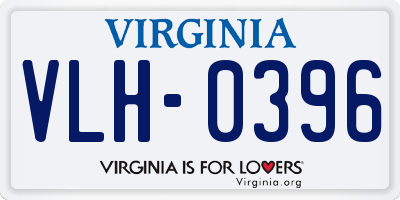 VA license plate VLH0396