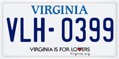 VA license plate VLH0399