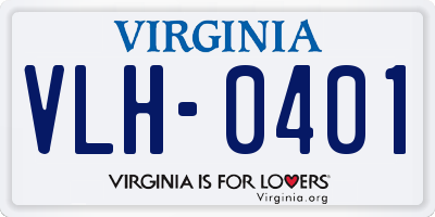 VA license plate VLH0401