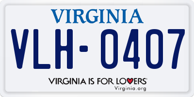 VA license plate VLH0407
