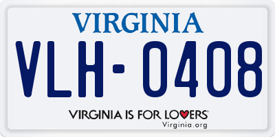 VA license plate VLH0408