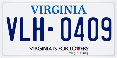VA license plate VLH0409