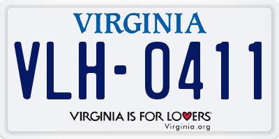 VA license plate VLH0411