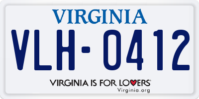 VA license plate VLH0412