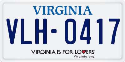 VA license plate VLH0417