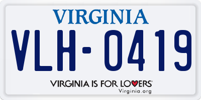 VA license plate VLH0419