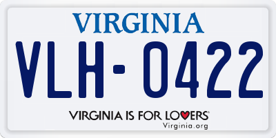 VA license plate VLH0422