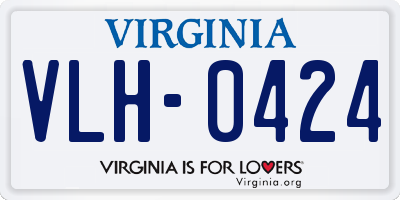 VA license plate VLH0424