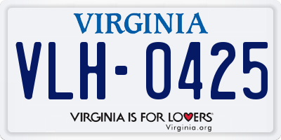 VA license plate VLH0425