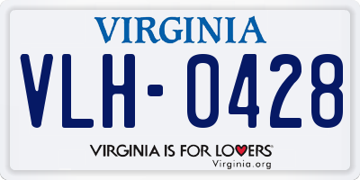 VA license plate VLH0428