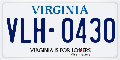 VA license plate VLH0430