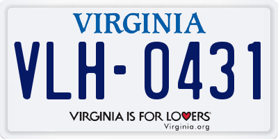 VA license plate VLH0431