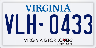VA license plate VLH0433