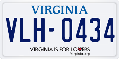 VA license plate VLH0434