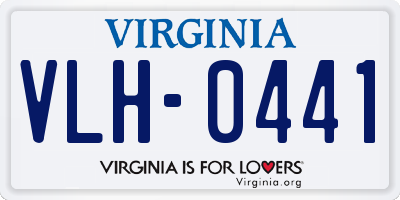 VA license plate VLH0441