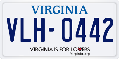 VA license plate VLH0442