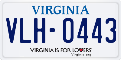 VA license plate VLH0443