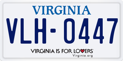 VA license plate VLH0447
