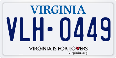 VA license plate VLH0449