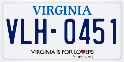 VA license plate VLH0451