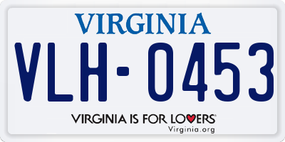 VA license plate VLH0453
