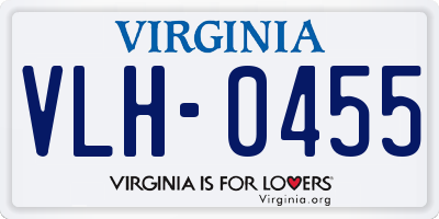 VA license plate VLH0455